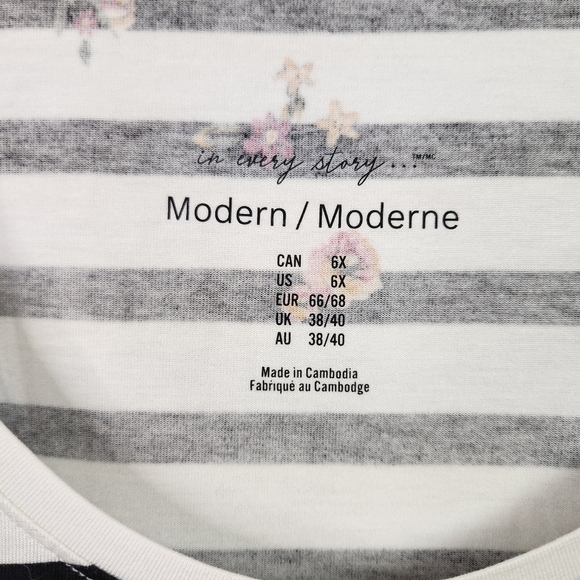 Penningtons Modern Fit Striped Short Sleeve Stretchy T-Shirt Top New NWT Size 6X - Picture 5 of 9